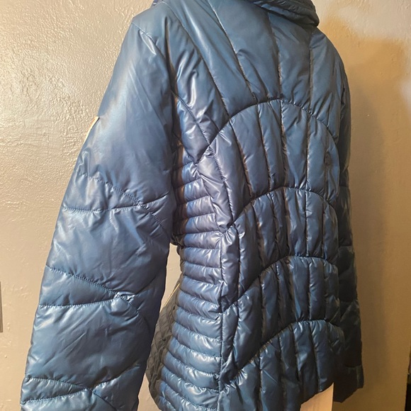 Dark Teal blue GUESS Down alternative Puffy Coat - Picture 13 of 16
